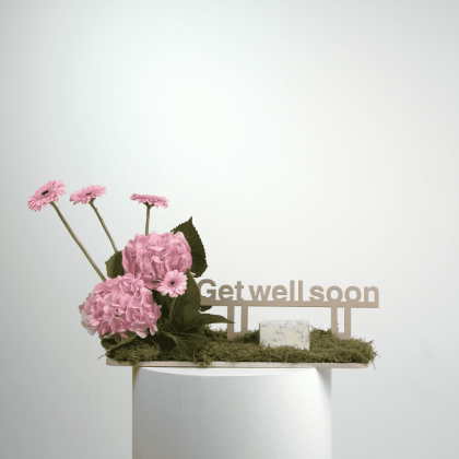 Pink get well soon tray