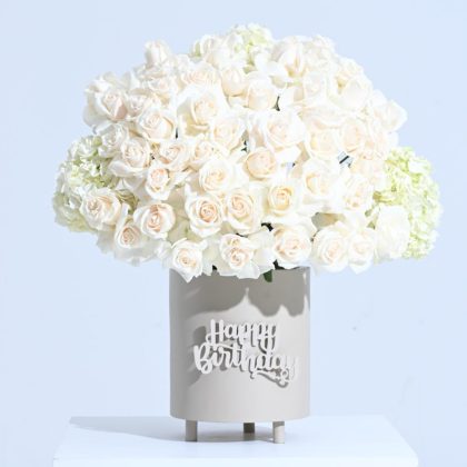 Happy Birthday White Roses