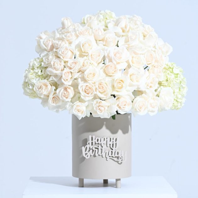 Happy Birthday White Roses
