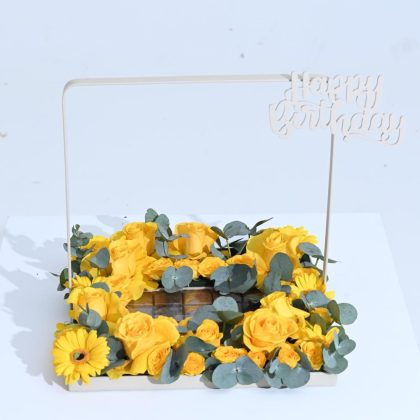 Yellow Birthday Choc Tray
