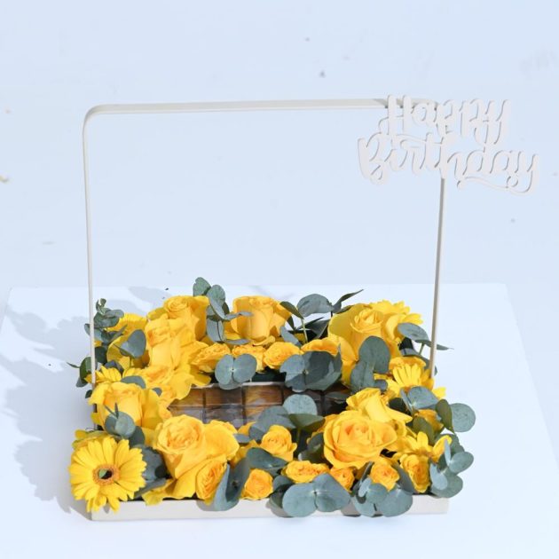 Yellow Birthday Choc Tray