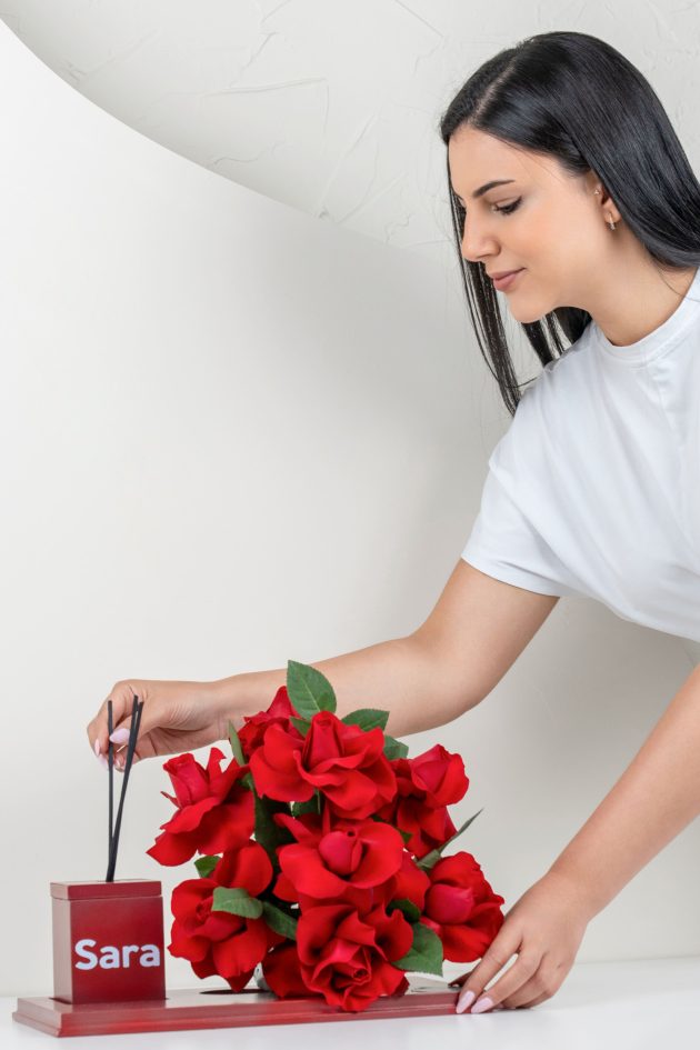 Red roses diffuser tray