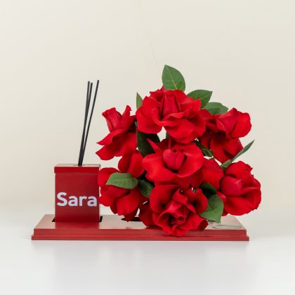 Red roses diffuser tray