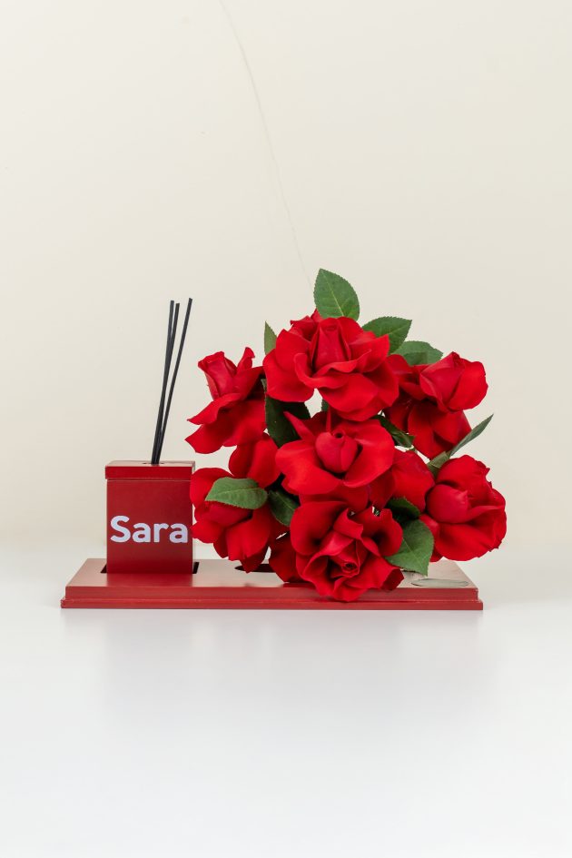 Red roses diffuser tray
