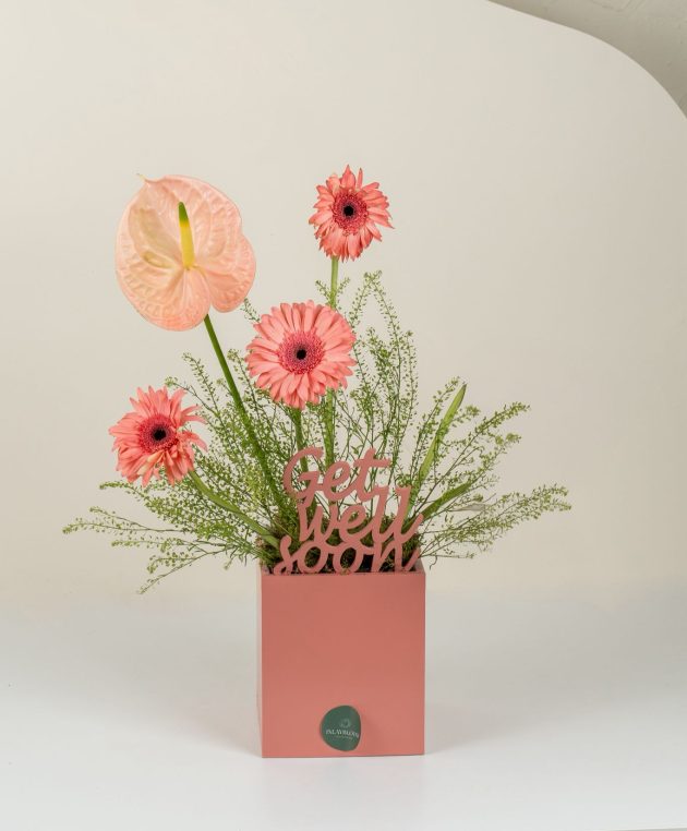 Peach getwellsoon gerbera mix