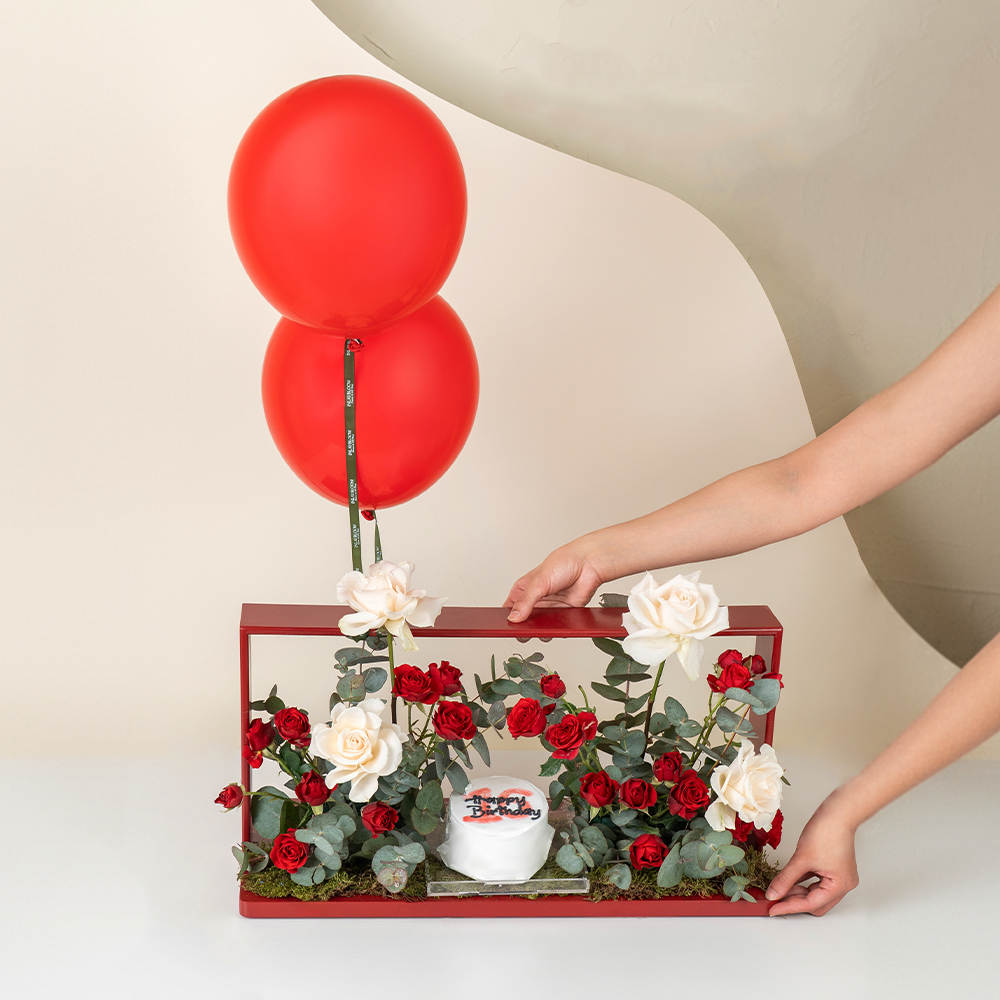 Red HBD baloon box