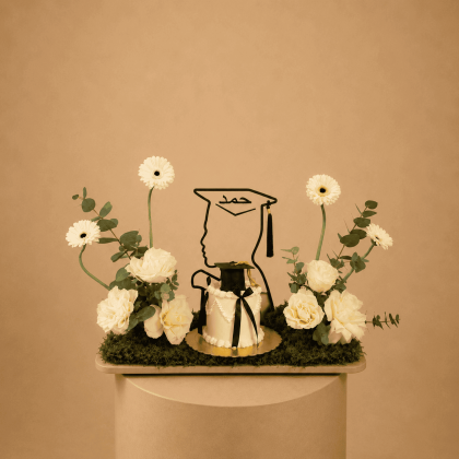 Flowers and cake cap