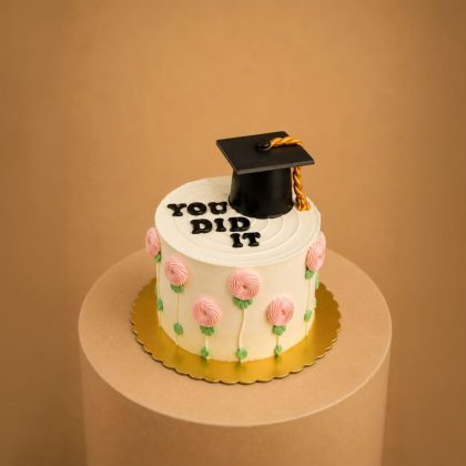 You did it flowers cake