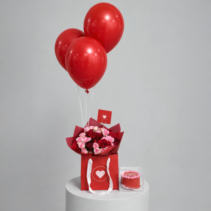 Balloons bouquet & cake