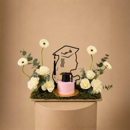 Flowers and cake cap girl