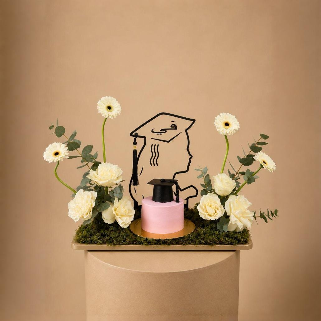 Flowers and cake cap girl