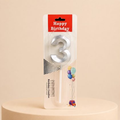 Number 3 Candle
