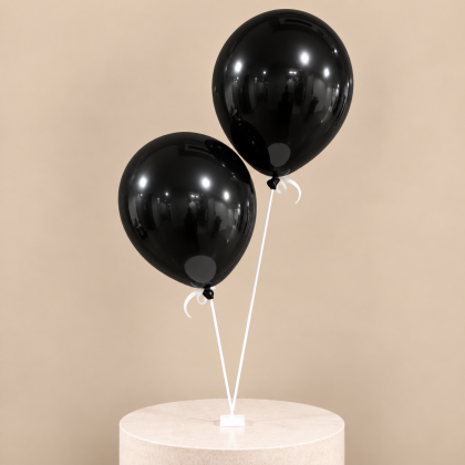 Double Black Birthday - Helium Balloons
