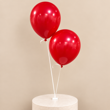 Double Red Birthday - Helium Balloons