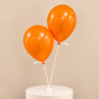 Double Orange Birthday - Helium Balloons