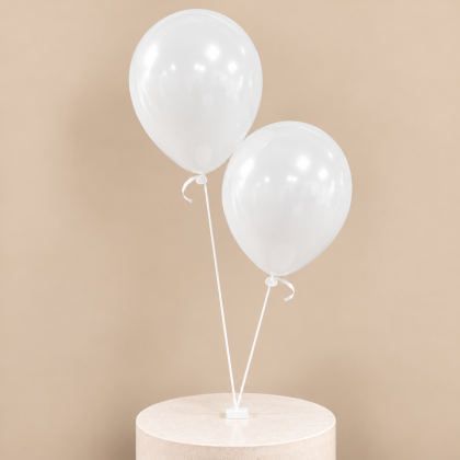 Double White Birthday - Helium Balloons