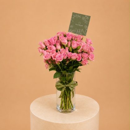 Pink babyrose in a vase