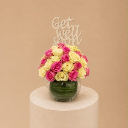 Round roses vase